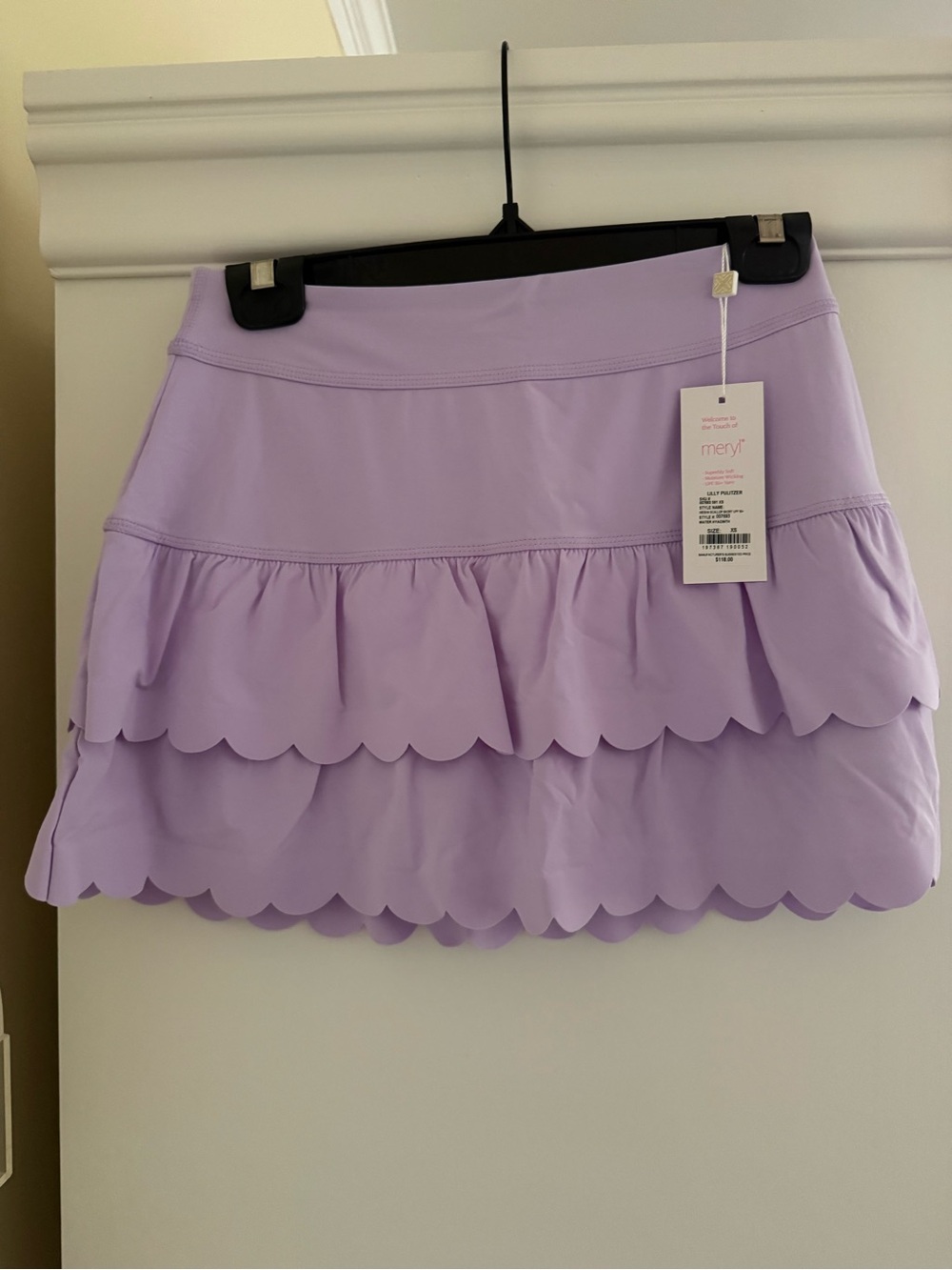 Lilly Pulitzer Lavender Scallop Tiered Mini Skirt